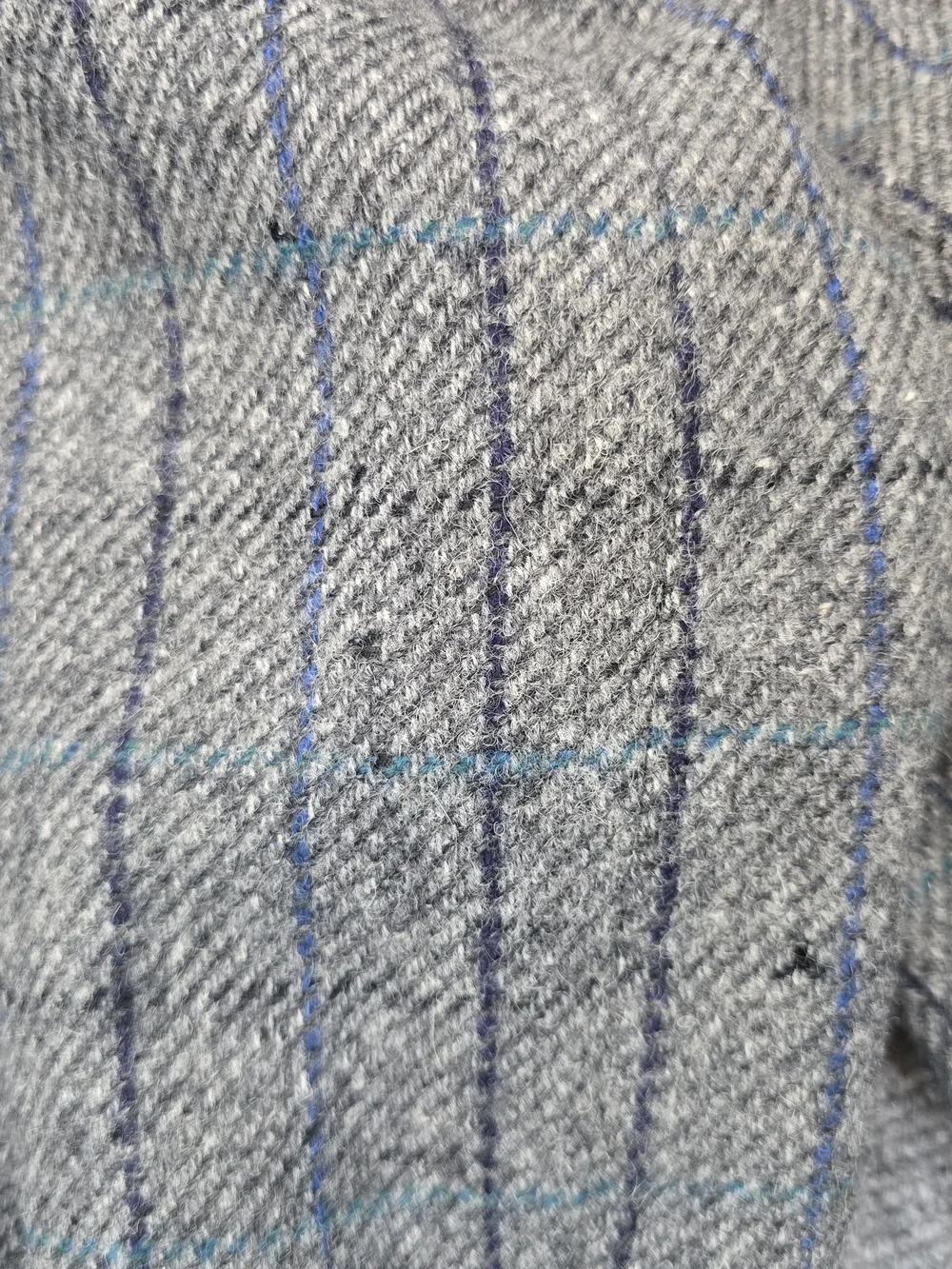 Donegal II Irish Pure New Wool Blazer 44R Gray Blue Windowpane Sport Coat